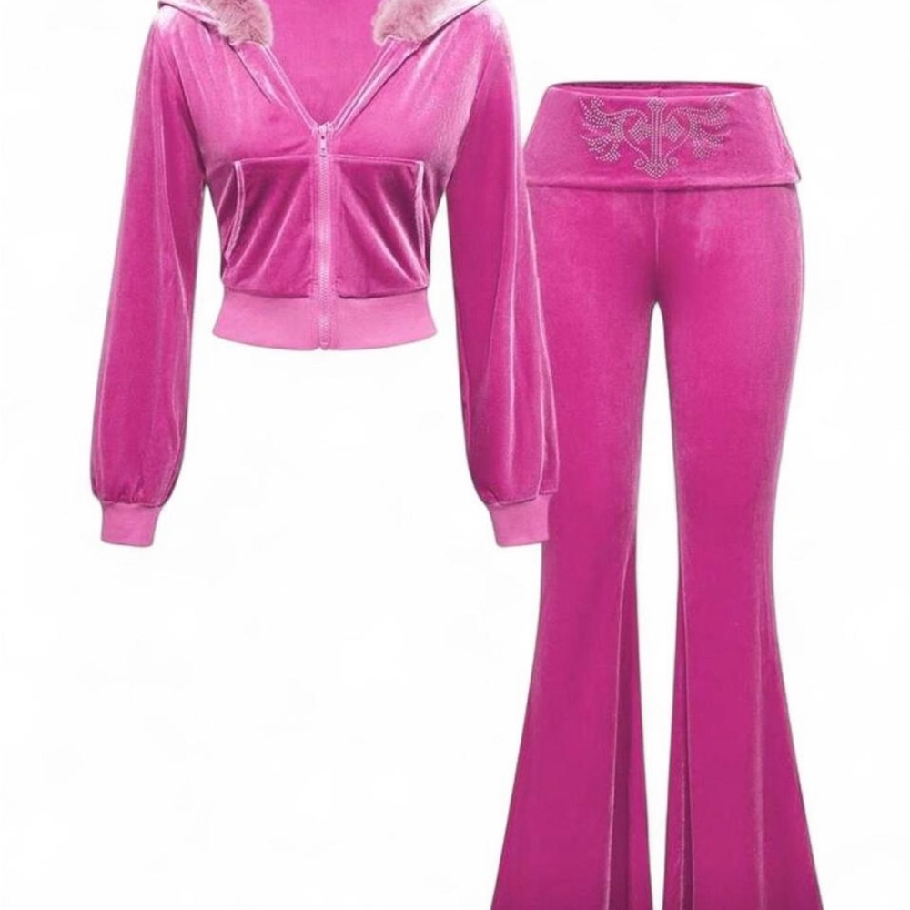 Pink Velour Women's Tracksuit